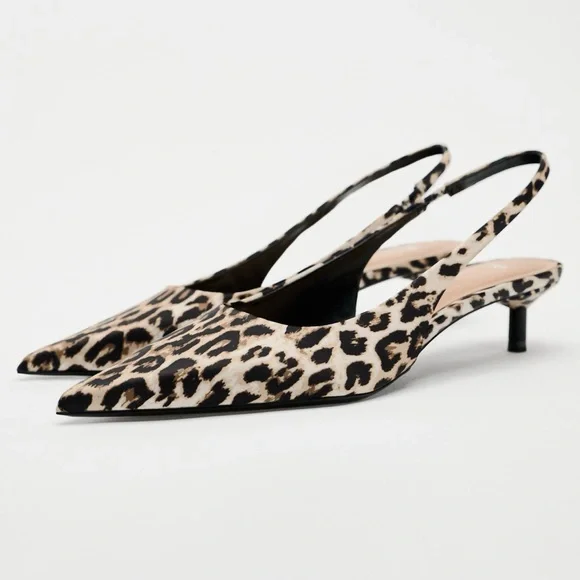 Sandalias Leopardo Sandalias ZARA Animal Print Con Tacón